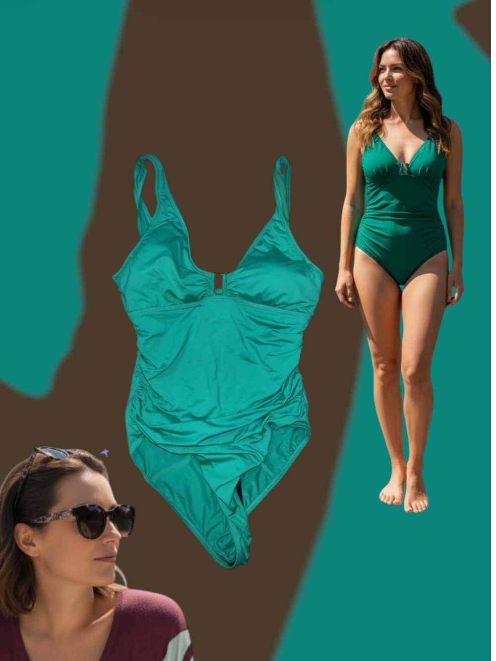 Lauren Ralph Lauren Teal One-Piece Swimsuit